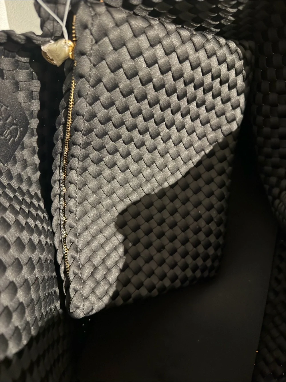 $375 Nachedi St. barths Black Woven Tote Bag - Elegant Everyday Carry Rare